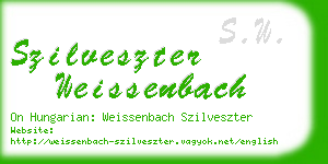 szilveszter weissenbach business card